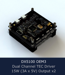 DX5100 OEM3 TEC (Peltier) Controller, 2x 15W, 3Ax5A, programmable Peltier controller with PID Auto-Tune