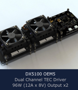 DX5100 OEM5 TEC (Peltier) Controller, 2x 96W, 12Ax8A, programmable Peltier controller with PID Auto-Tune