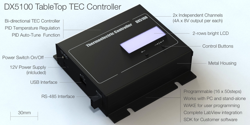 DX5100 TableTop TEC Driver (Peltier Controller)